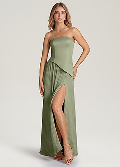 Azazie Tierney Bridesmaid Dresses Pistachio A-Line Strapless Chiffon Convertible Dress image6