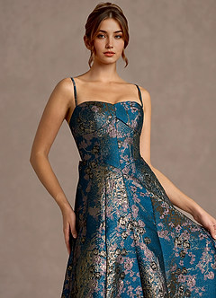 Blakely Teal Floral Midi Dress image5