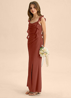 Azazie Jessamine Junior Auburn Mermaid Sweetheart Neckline Chiffon Dress image5