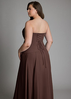 Azazie Gabriela Bridesmaid Dresses Ganache A-Line Corset Chiffon Dress image25