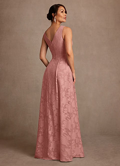 Azazie Luanne Mère de la mariée Robes Robe Trapèze en Blumen-Burnout Plissée Rosette image3