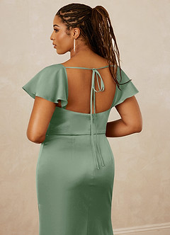 Christian Siriano Bridal for Azazie 1005 Bridesmaid Dresses Matcha Sheath Sweetheart Neckline Stretch Satin Dress image16