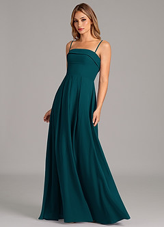 Azazie Lucienne Bridesmaid Dresses Pine A-Line Strapless Chiffon Convertible Dress image6