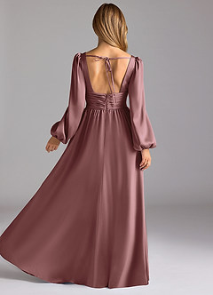 Azazie Norah Brautjungfernkleider A-Linie Stretch-Satin Kleid Vintage Mauve image2