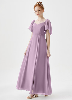 Azazie Chloe Junior Wisteria A-Line Sweetheart Neckline Chiffon Dress image3