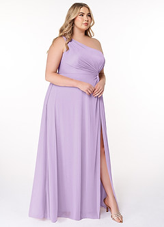 Azazie Brooke Jurken voor bruidsmeisjes Jurk van Mesh met A-Lijn One-Shoulder Lila image9