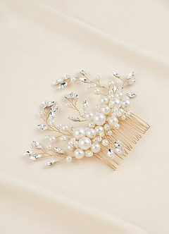 front Bridal Pearl Hair Comb