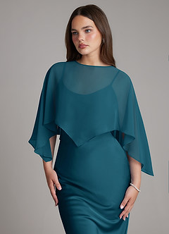 Azazie Ambra Bridesmaid Dresses Ink Blue Mermaid Pleated Stretch Satin Dress image4