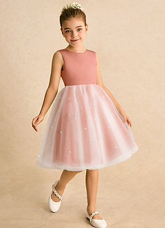 Azazie Esme Flower Girl Dresses MAI TAI Ball-Gown Bow Tulle Dress image3