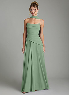 Azazie Gabriela Bridesmaid Dresses Matcha A-Line Corset Chiffon Dress image1