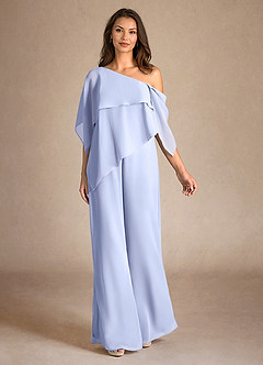 Azazie Halima Abiti per la Madre della Sposa Abito Tuta Pantaloni in Chiffon Spacco Laterale Ghiaccio image4
