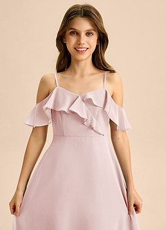 Azazie Kamilla Junior Klä av A-Line i Chiffong Av axeln image7