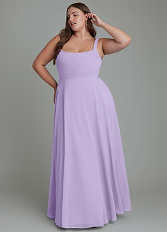 Azazie Shaude Bridesmaid Dresses Lilac A-Line Pleated Chiffon Dress image8