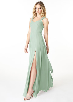 Azazie Julie Bridesmaid Dresses A-Line Convertible Chiffon Floor-Length Dress image2