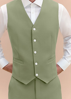 front James Pistachio Structured Stretch Suit Vest