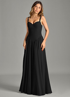 Azazie Evadina Suknie dla druhen Linia A Gorset Szyfon Do ziemi Sukienka image4