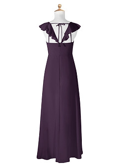 Azazie Amada Junior Plum A-Line Ruched Chiffon Dress image6