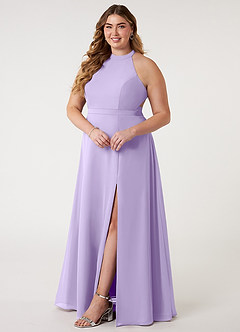 Azazie Clarice Bridesmaid Dresses Lilac A-Line Halter Chiffon Dress image11