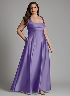 Azazie Azaria Brautjungfernkleider A-Linie Korsett Stretch-Satin Kleid Tahiti image11