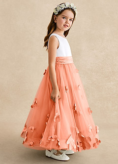 Azazie Vi Flower Girl Dresses Sunset A-Line Sleeveless Tulle Dress image7