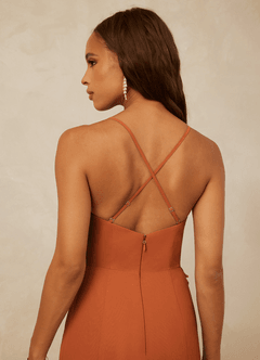 Christian Siriano Bridal for Azazie 1006 Bridesmaid Dresses Cinnamon Mermaid Ruched Chiffon Dress image7
