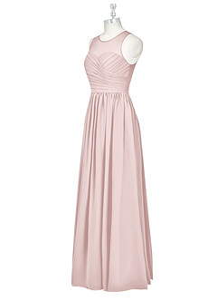Azazie Nina Abiti da Damigella Abito A-Line in Chiffon Plissettato Rosa Rossore image8