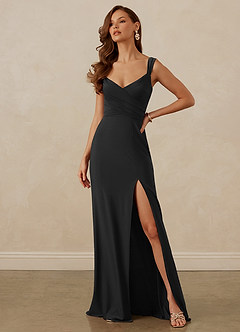 Christian Siriano Bridal for Azazie 1010 Bridesmaid Dresses Wrap V-Neck Luxe Knit Mermaid Dress image1