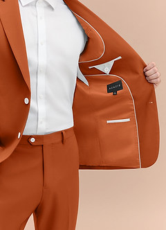 front James Burnt Orange Structured Stretch Suit Jacket