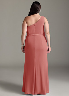 Azazie Liza Final Sale Agave Mermaid One Shoulder Chiffon Dress image7