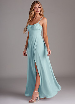 Azazie Breonna Bridesmaid Dresses Sea Glass A-Line Sweetheart Neckline Chiffon Dress image3