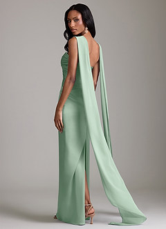 Azazie Sonora Vestidos de damas de honor Vestido de Agave de Satén Elástico de Corte Recto con Sin tirantes image2