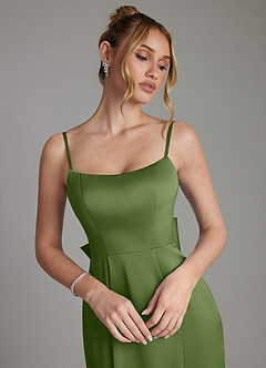 Azazie Zherra Bridesmaid Dresses Juniper Mermaid Bow Stretch Satin Dress image3