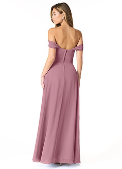 Azazie Kaitlynn Bridesmaid Dresses Vintage Mauve Empire Ruched Chiffon Convertible Dress image3
