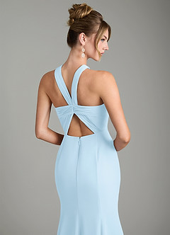 Azazie Rue Bridesmaid Dresses Sky Blue A-Line Halter Chiffon Dress image6