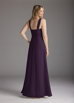 Azazie Weisz Mother of the Bride Dresses Plum A-Line Square Neckline Pleated Chiffon Dress image5