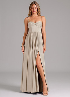 Azazie Tyla Bridesmaid Dresses Frost A-Line Sweetheart Neckline Stretch Satin Dress image1