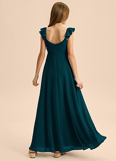 Azazie Carmin Junior Pine A-Line Ruched Chiffon Dress image2