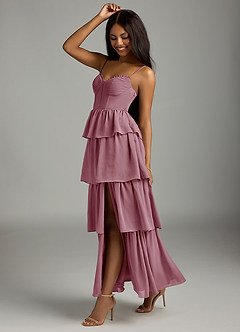 Azazie Kaiden Bridesmaid Dresses Vintage Mauve A-Line Sweetheart Neckline Chiffon Dress image4