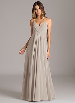 Azazie Amani Bridesmaid Dresses Frost A-Line Pleated Chiffon Dress image4