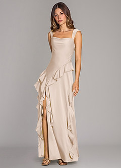 Azazie Sloane Bridesmaid Dresses White Alabaster A-Line Sweetheart Neckline Stretch Satin Dress image4