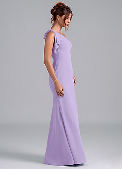 Azazie Rinna Bridesmaid Dresses Lilac Mermaid One Shoulder Chiffon Dress image5
