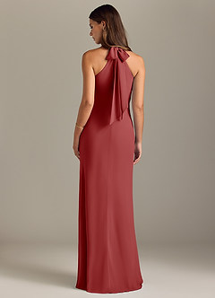 Azazie Doretta Bridesmaid Dresses Rust Mermaid Pleated Chiffon Dress image8
