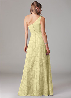 Azazie Ellianna At-home Try On Dresses Agave A-Line One Shoulder Floral Burnout Dress image2