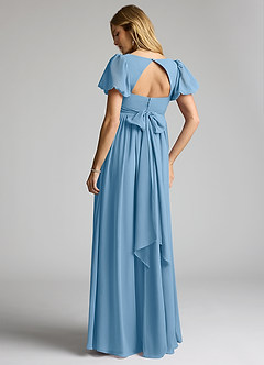 Azazie Madisynn Maternity Bridesmaid Dresses Bow Chiffon Floor-Length Dress image8