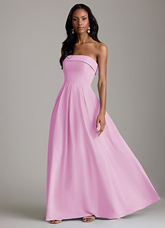 Azazie Lucienne Bridesmaid Dresses Candy Pink A-Line Strapless Chiffon Convertible Dress image5