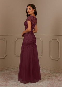 Azazie Laurie Mother of the Bride Dresses Cabernet Mermaid Scoop Sequins Tulle Dress image5