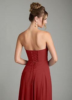 Azazie Gabriela Brautjungfernkleider A-Linie Korsett Chiffon Kleid Rost image11