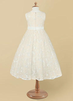 Azazie Rosie Schlussverkauf A-Linie Spitze Kleid Diamantweiß Champagner image6