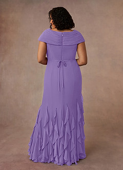 Azazie Bailora Abiti per la Madre della Sposa Abito Sirena in Chiffon Increspato Tahiti image8