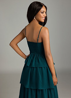 Azazie Kaiden Bridesmaid Dresses Pine A-Line Sweetheart Neckline Chiffon Dress image7